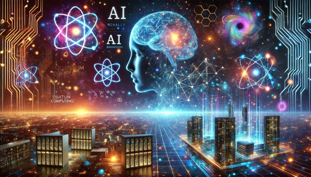 DALL·E 2025-02-23 10.27.09 - A futuristic digital landscape showing the hidden layers of technology. The image features AI neural networks represented as glowing circuits, quantum